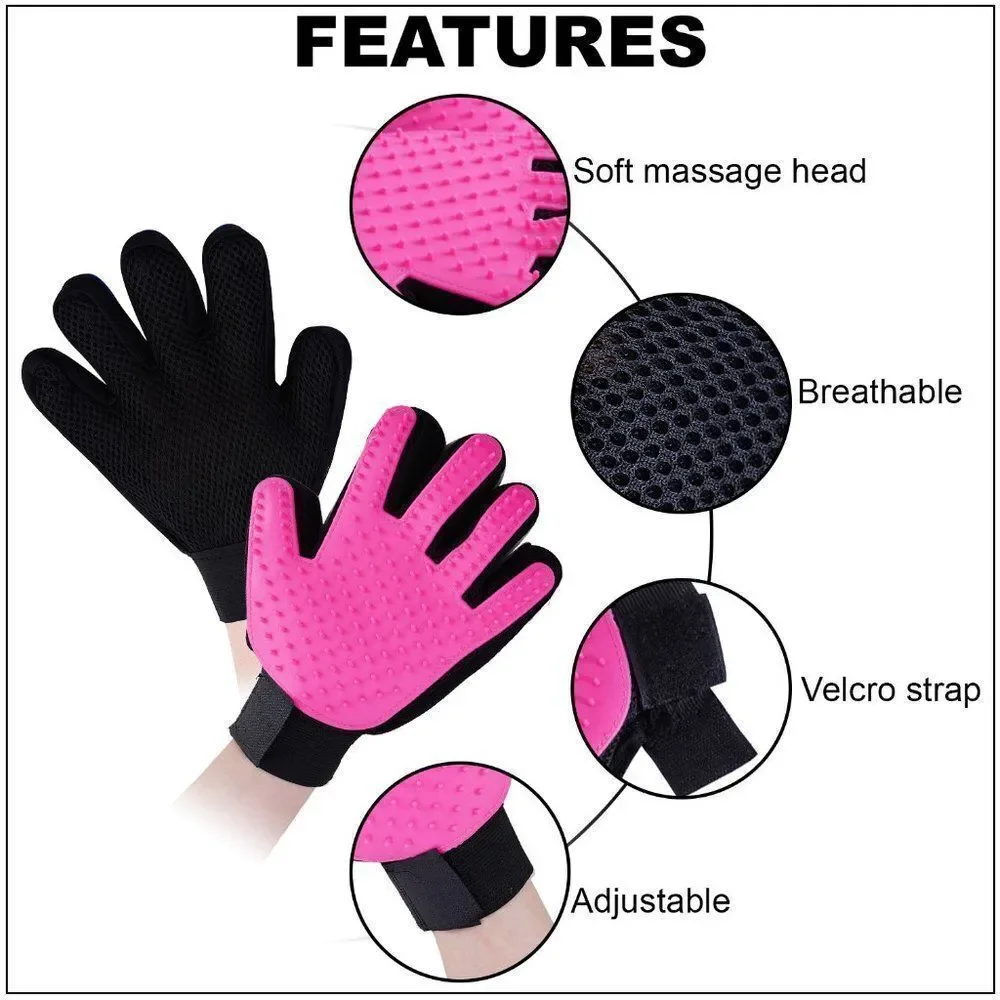 🎉Host Pick🎉 Silicone & Mesh Pet Grooming Gloves Set of 2 Pink